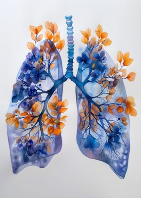 Blue Human Lungs