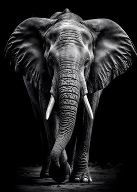 black and white elephant