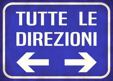 Street sign blue tutte le 