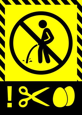 Funny Warning Sign Pee