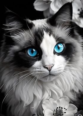 Blue eyed Ragdoll Cat