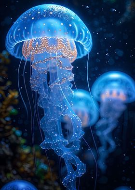 glowing jellyfish 