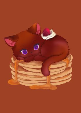 Cozy Kitten and Pancakes