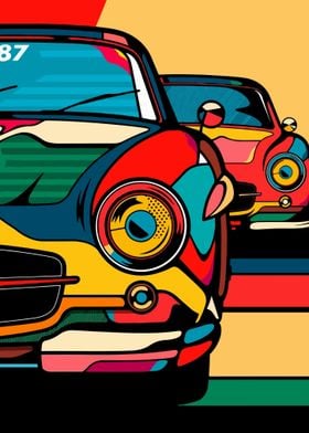 cars classic pop art