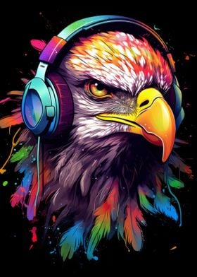 Eagle with Headphones