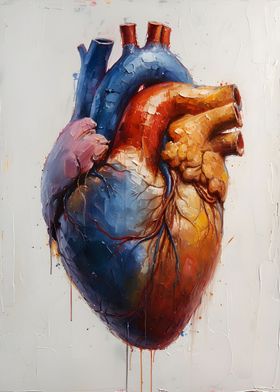 Anatomy Heart Oil Poster