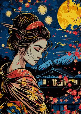 geisha japanese vangogh 