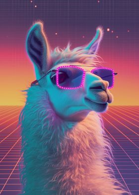 Disco Party Retro Llama