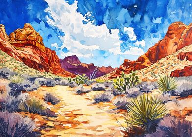 Desert canyon landscape 