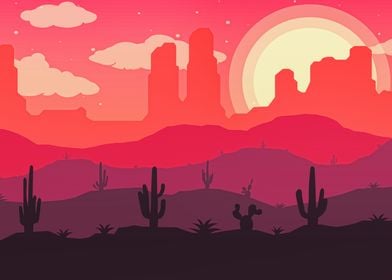 Sunset on the Desert