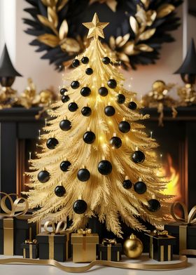 Golden Christmas tree