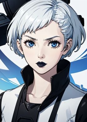 Anime Girl with White Hair