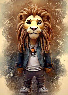 Lion with dreadlocks style