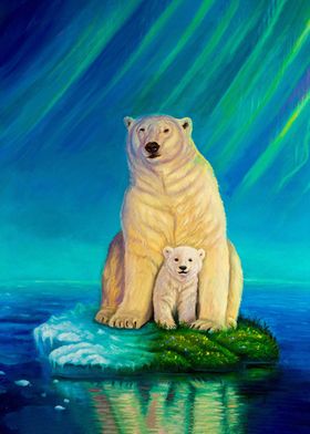 Ice Bear Painting Aurora