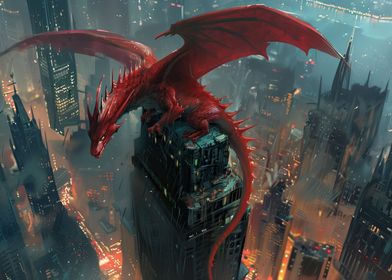 Red Dragon Cityscape