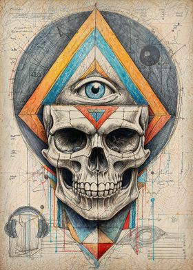 Geometric Skull Abstract 