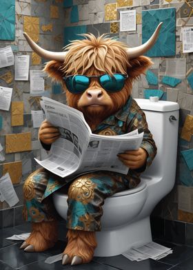 Highland Cow Toilet