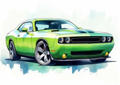 Green Car Painting