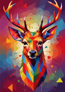 deer colorful wpap art
