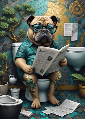 Funny Dog in the toilet