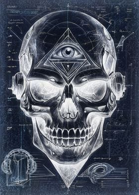 Negative Minds Eye Skull