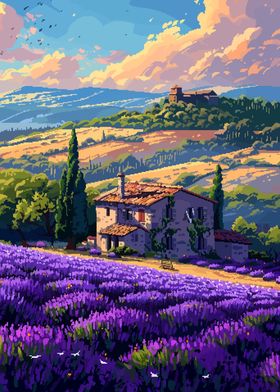Tuscany Italy Pixel Art