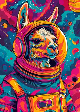 Astronaut Lama Space