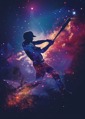 Baseball Galaxy Silhouette