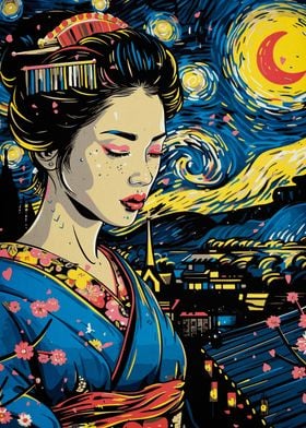 geisha japanese vangogh