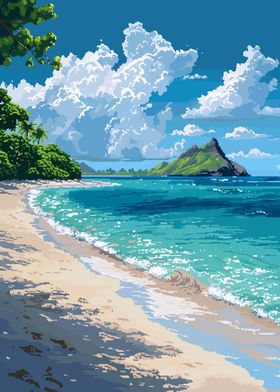 Hawaii Island Pixel Art