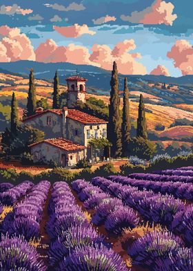 Italy Tuscany Pixel Art