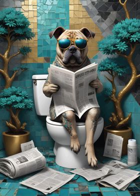 dog in the toilet