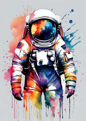 Watercolor Astronaut