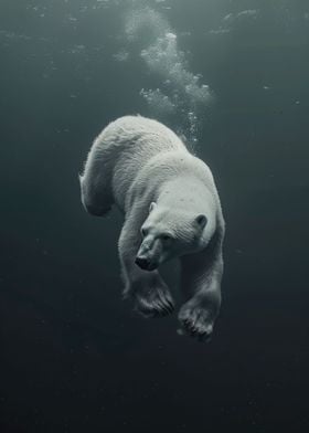 Diving Polar Bear