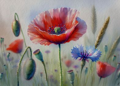 Poppy and Cornflower