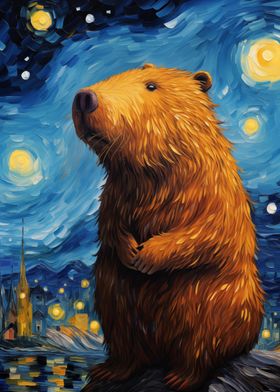 Starry Night Capybara