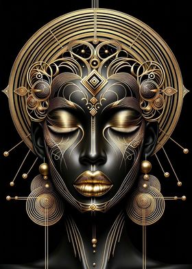 African Goddess in Gold