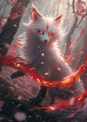 white sakura kitsune