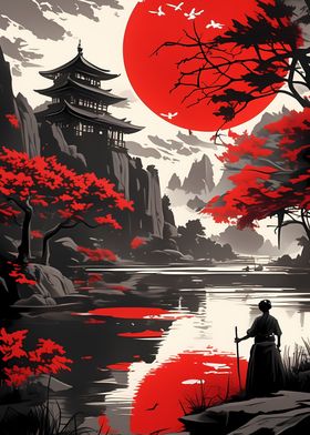 Serene Red Pagoda