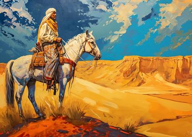 Desert nomad on horseback 