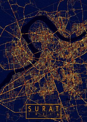 Surat Map City At Night