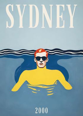 Sydney 2000 Swimming Print