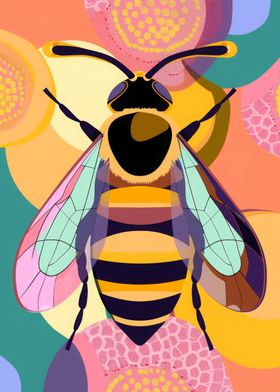 Bee Abstract Flat