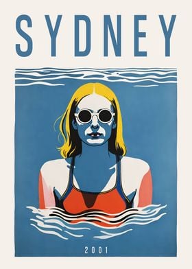 Sydney 2001 Swimming Print