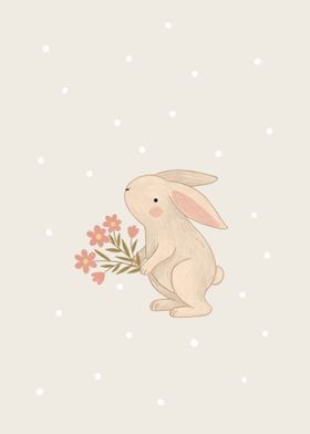 Bunny with flowers