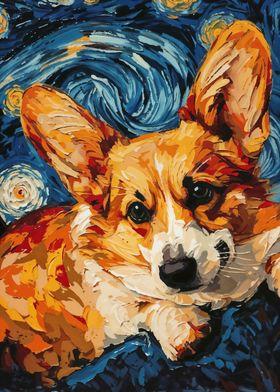 corgi vangogh