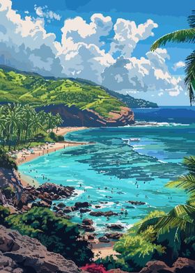 Hawaii Kauai Pixel Art