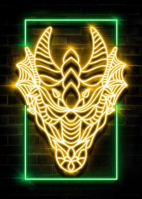 DRAGON HEAD NEON SIGN ART