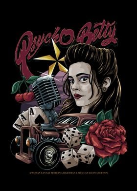 Rockabilly Lady With Text 