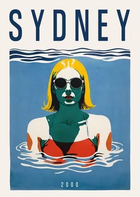 Sydney 2000 Swimming Print